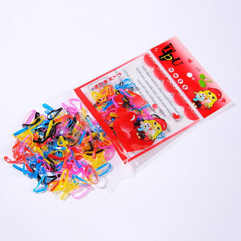 Wholesale Bagged children's does elastic circle cute disposable children's rubber band
